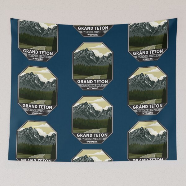 Item preview, Grand Teton National Park Wyoming Road Emblem designed and sold by KrisSidDesigns.