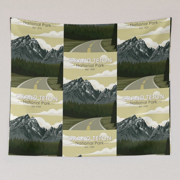 Item preview, Grand Teton National Park Wyoming Road Vintage designed and sold by KrisSidDesigns.