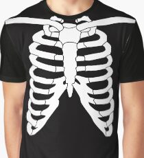 Halloween-Skelett-Rippen Grafik T-Shirt
