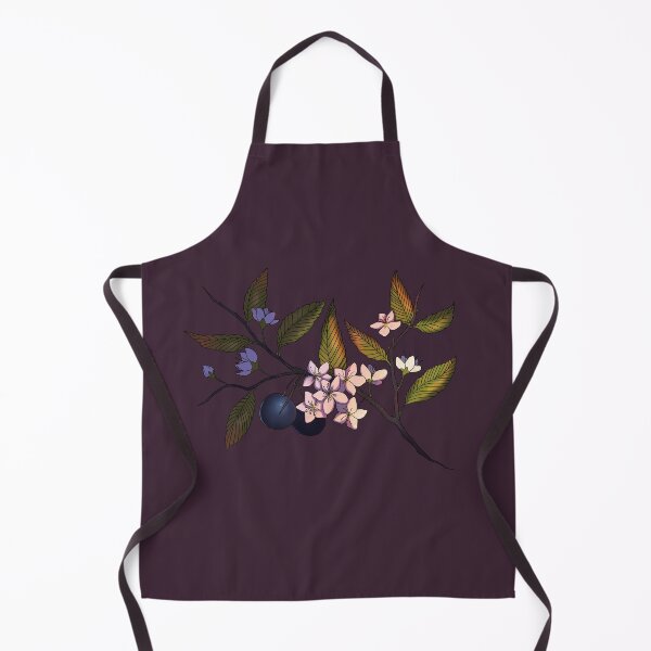 Item preview, Blackthorn Prunus spinosa sloe flowers and fruit designed and sold by he-xie.