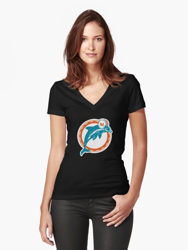 Jaylen Waddle Miami Dolphins Women's Aqua Name & Number Logo Slim Fit T- Shirt 