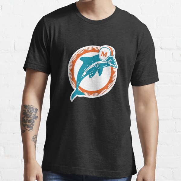 Vintage Logo 7 Miami Dolphins NFL V-neck Jersey T-Shirt Aqua (XL