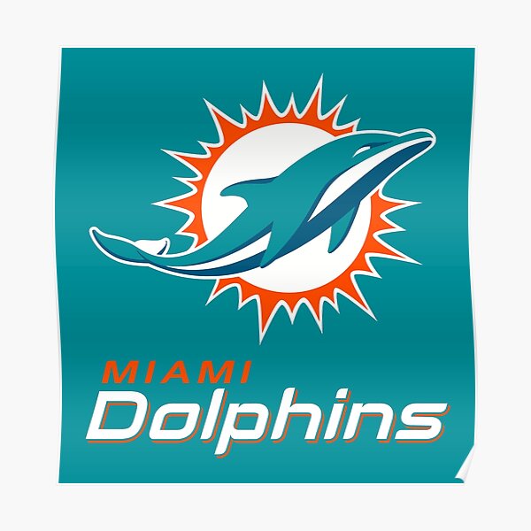 Miami Dolphins Leaping Dolphin Logo Poster, Unique Memorabilia