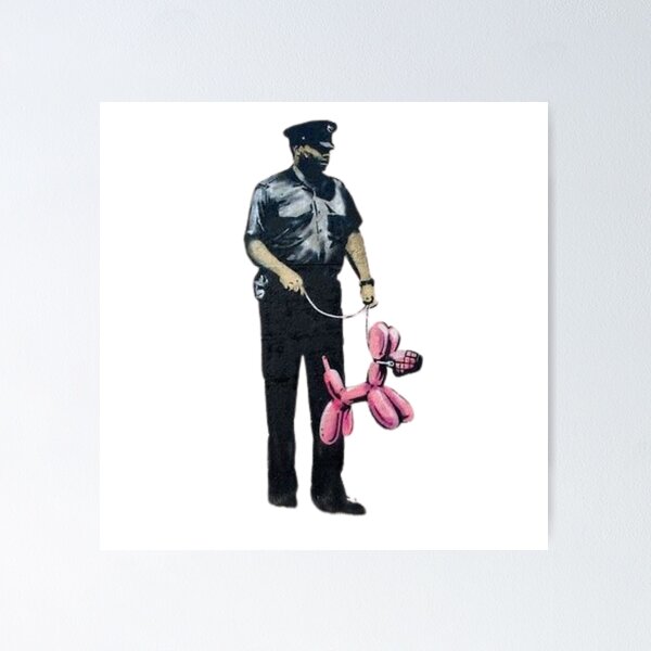 Item preview, Banksy Police man with balloon dog designed and sold by DataDude.