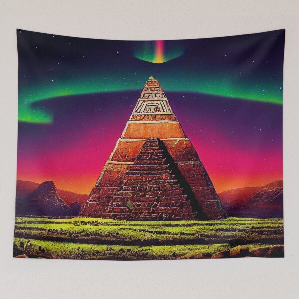 Item preview, Pyramid Sunset Under Aurora Borealis  designed and sold by Chillum.