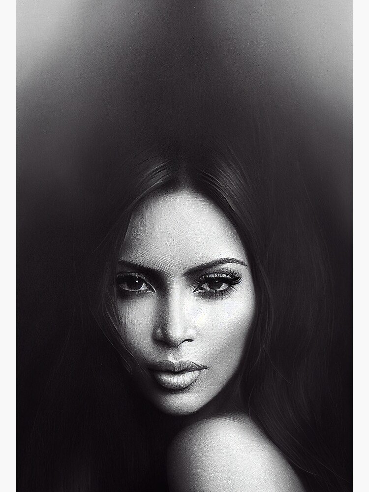 "black and white portrait of Kim Kardashian" Poster for Sale by iamwhiteduck Redbubble