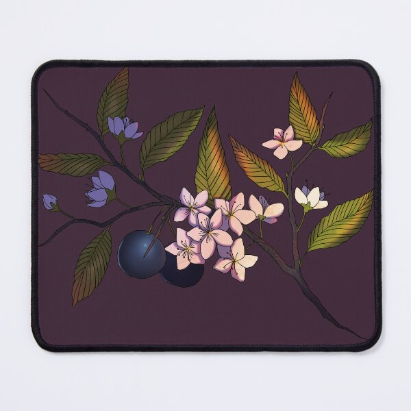 Item preview, Blackthorn Prunus spinosa sloe flowers and fruit designed and sold by he-xie.