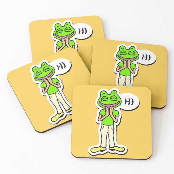 Item preview, Man with Smiling Frog Head Yellow AI Art designed and sold by sweetbelle.