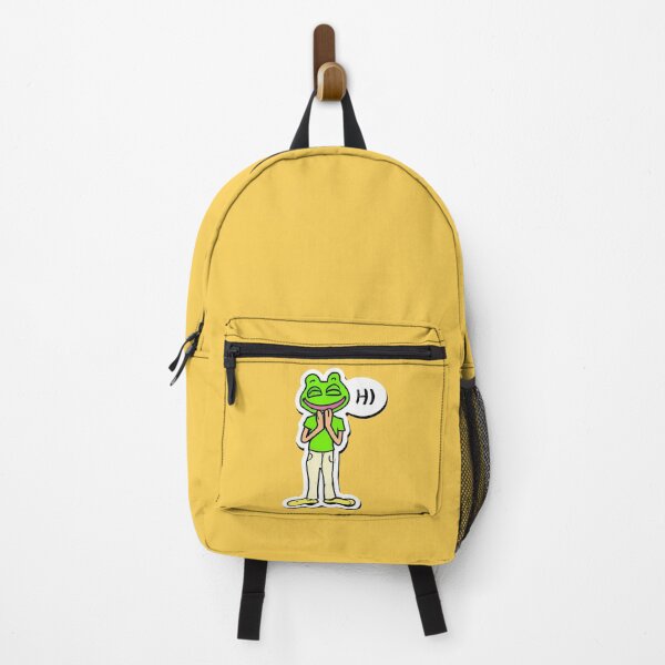 Item preview, Man with Smiling Frog Head Yellow AI Art designed and sold by sweetbelle.