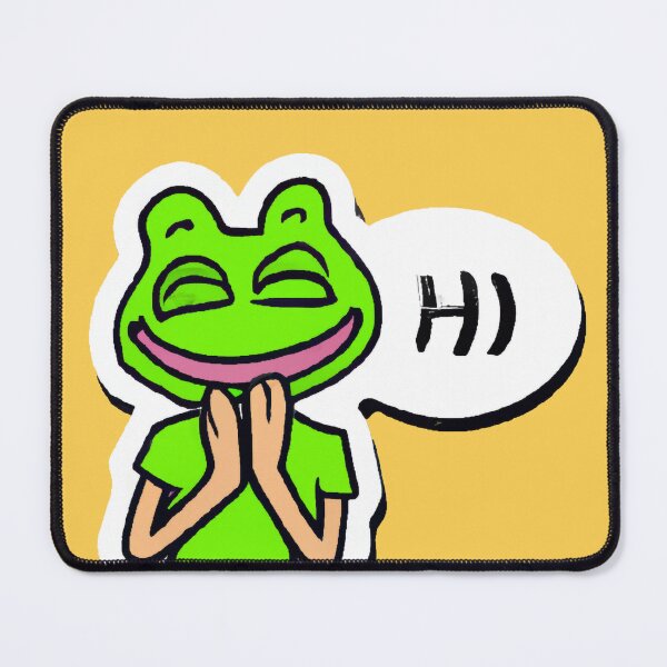 Item preview, Man with Smiling Frog Head Yellow AI Art designed and sold by sweetbelle.