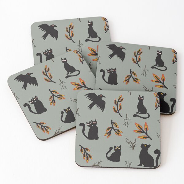 Item preview, Crazy funny Halloween cat and crow pattern designed and sold by Mirarima.