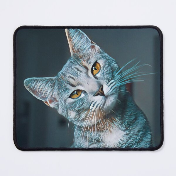 Item preview, A Beautiful Grey Tabby Cat with golden amber eyes in a paint effect designed and sold by ditzy-designs.