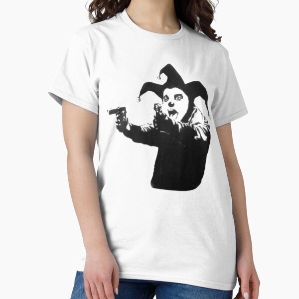 Item preview, Banksy shouting clown, jester with guns designed and sold by DataDude.