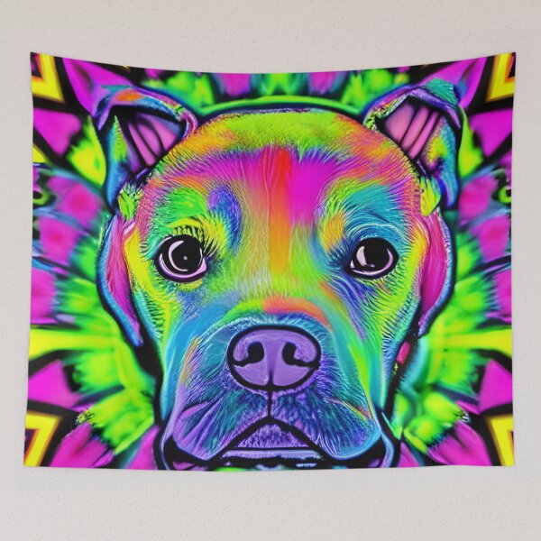 Item preview, Psychedelic pitbull doggo tye dye designed and sold by jwitk27.