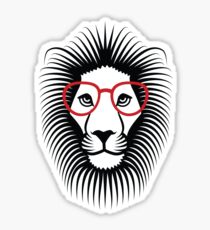 Lion wearing glasses Vector Fun Sticker