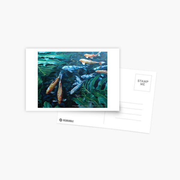 Koi with Monstera Postcard