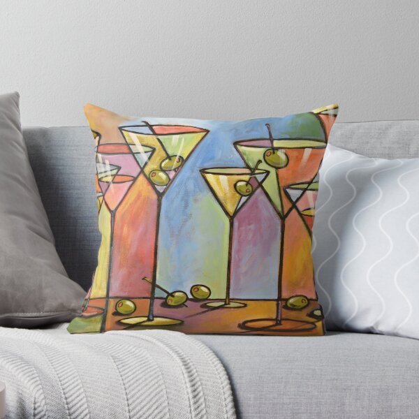 Martini Bar Throw Pillow