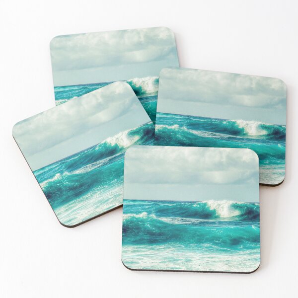 Item preview, Blue Turquoise Ocean Summer Beach Foamy Waves with Sky and Clouds designed and sold by MyArt23.