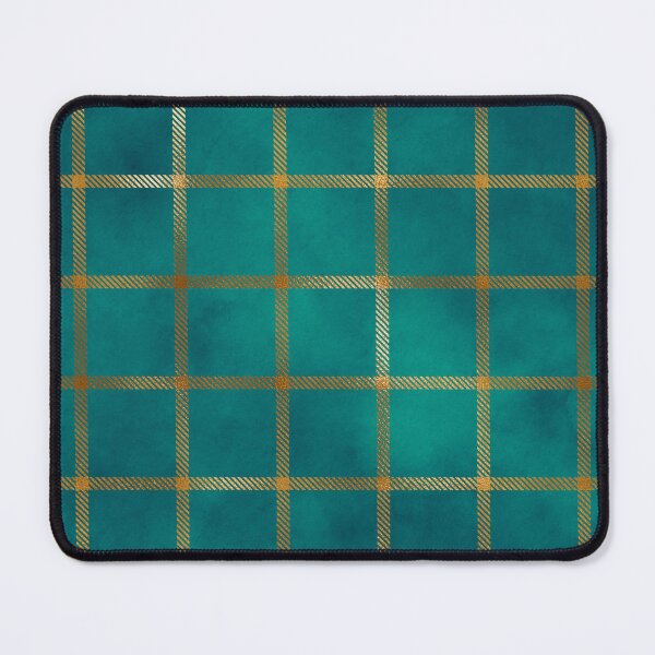 Item preview, Teal and Black Pattern of Gold Plaid Squares designed and sold by LDTreasures.