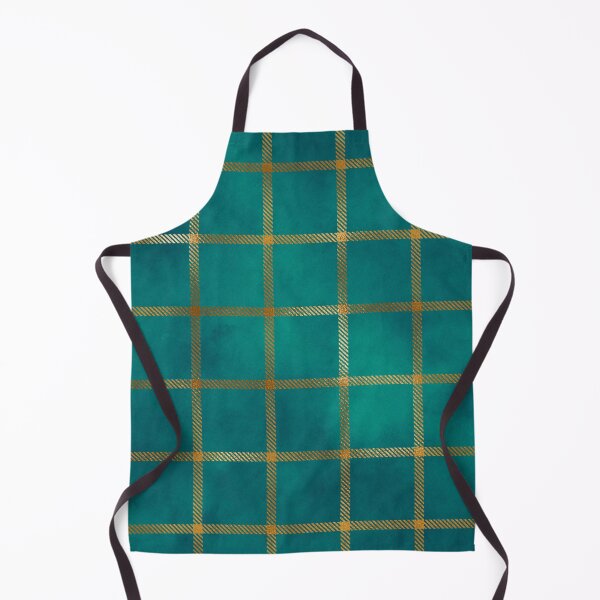 Item preview, Teal and Black Pattern of Gold Plaid Squares designed and sold by LDTreasures.