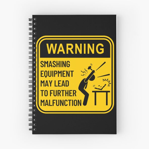Item preview, Funny Warning Sign: Smashing Equipment Malfunction designed and sold by Caregiverology.