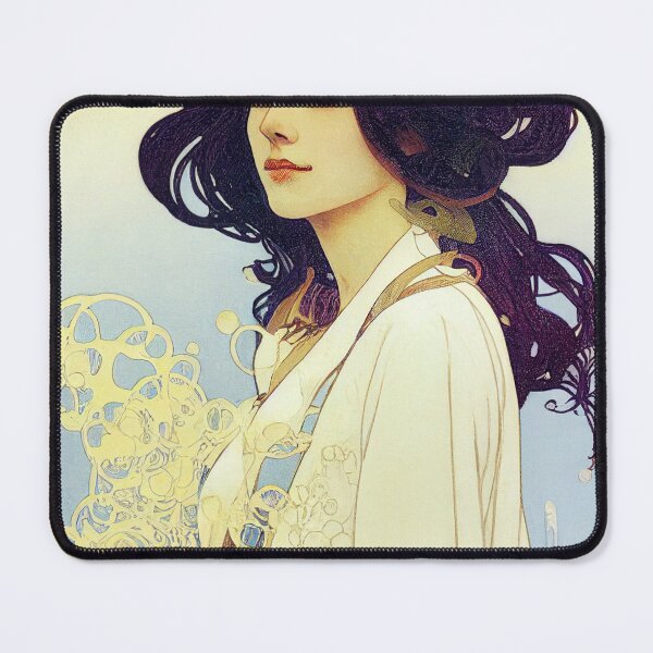 Item preview, Beautiful Pharmacist in a White Lab Coat Art Nouveau Style Abstract designed and sold by ARTIFLAVE.