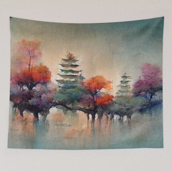 Item preview, Trees in a surreal painting, pastel colors, abstract creative designed and sold by AmazinfArt.