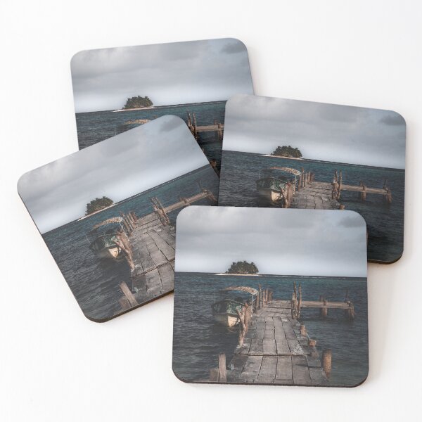 Item preview, Panama boat dock with little island designed and sold by photofelix-.