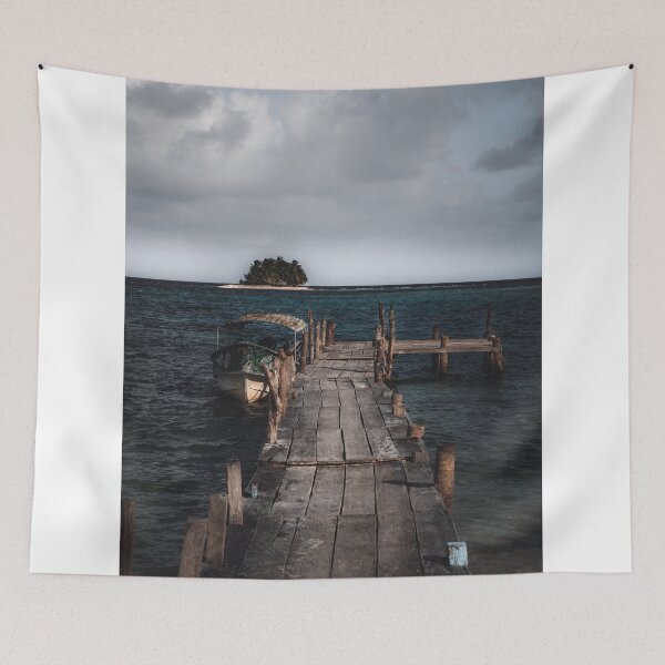 Item preview, Panama boat dock with little island designed and sold by photofelix-.