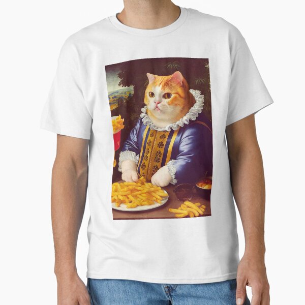 Item preview, Cat eating French fries designed and sold by ladarkepoque.