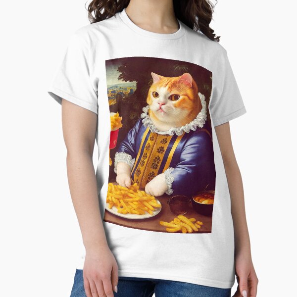 Item preview, Cat eating French fries designed and sold by ladarkepoque.