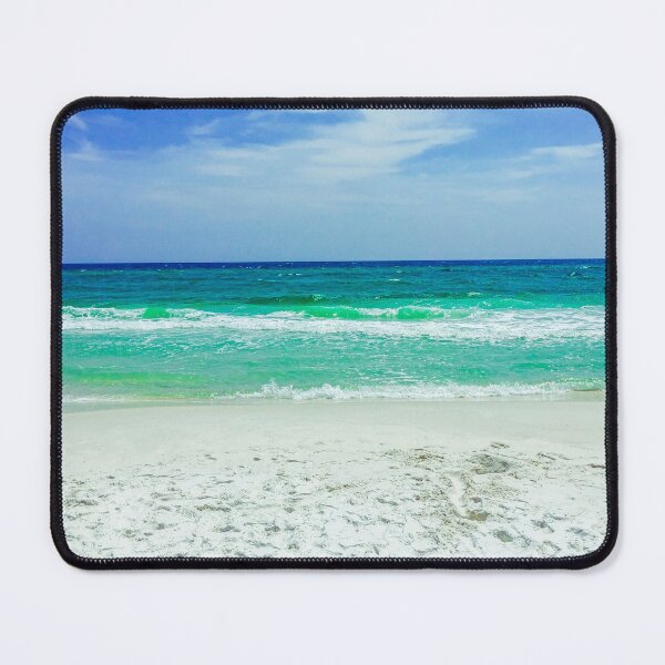 Item preview, Blue Turquoise Ocean Summer Beach Foamy Waves with Sand and Blue Sky designed and sold by MyArt23.