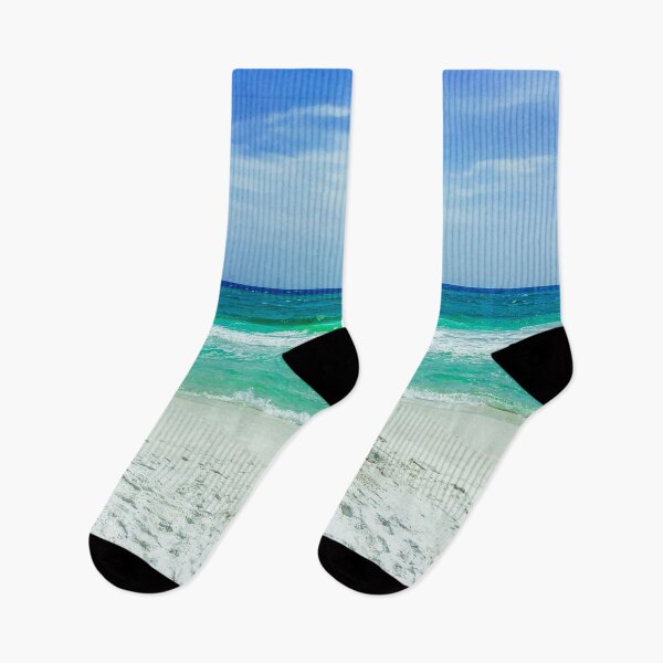 Item preview, Blue Turquoise Ocean Summer Beach Foamy Waves with Sand and Blue Sky designed and sold by MyArt23.