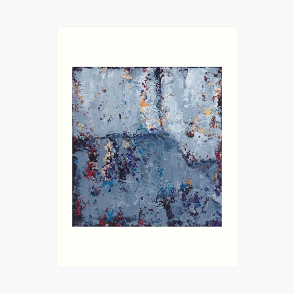 Gray Grunge Abstract Art Print