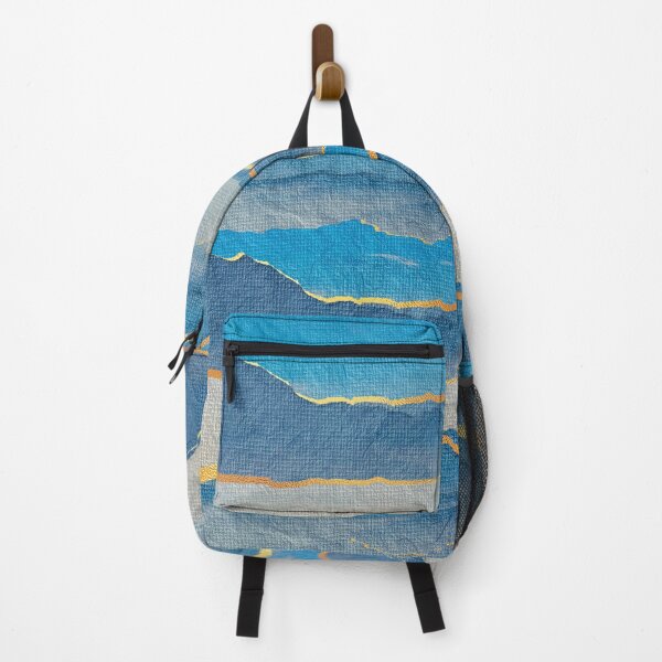 Item preview, Azure Blue, Teal And Golden-Hues Mountains Abstract designed and sold by DEC02.