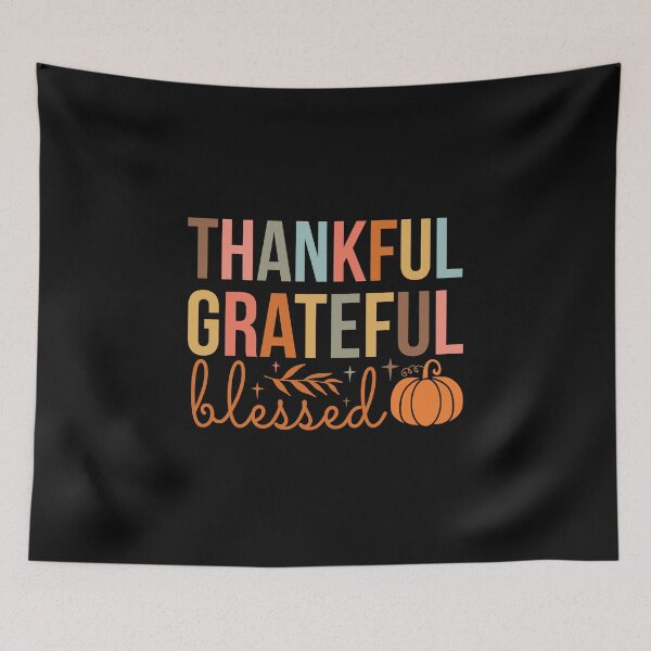 Item preview, thankful grateful blessed,Fall Pumpkin Ghost October Skeleton Creepy Leaf Trick Or Treat Thanksgiving Season Goth Gothic designed and sold by NAZIMNADIR.