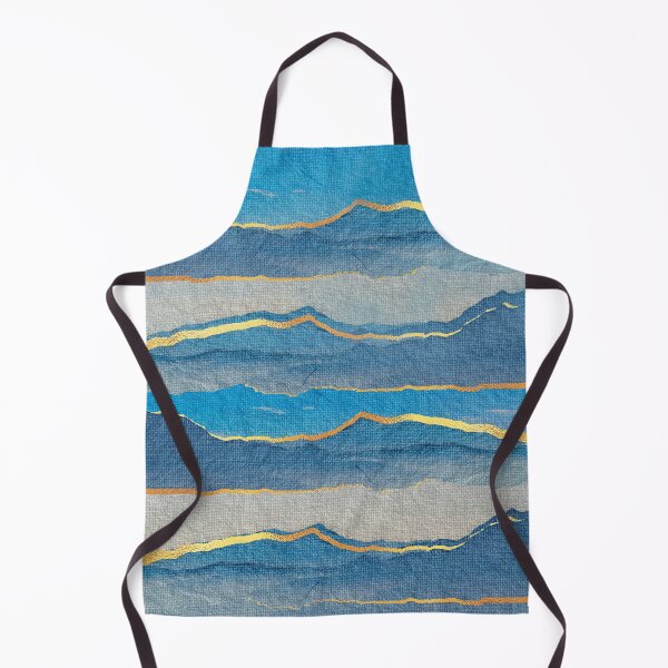 Item preview, Azure Blue, Teal And Golden-Hues Mountains Abstract designed and sold by DEC02.