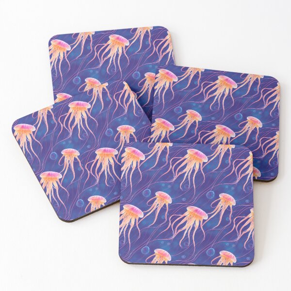 Item preview, Purple and Orange Jellyfish designed and sold by sixblackroses.