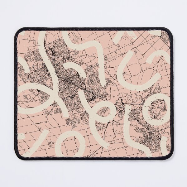 Item preview, Kitchener, Canada - pink map collage designed and sold by cozyspirit.