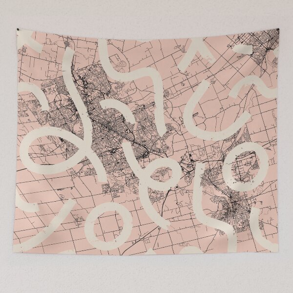 Item preview, Kitchener, Canada - pink map collage designed and sold by cozyspirit.