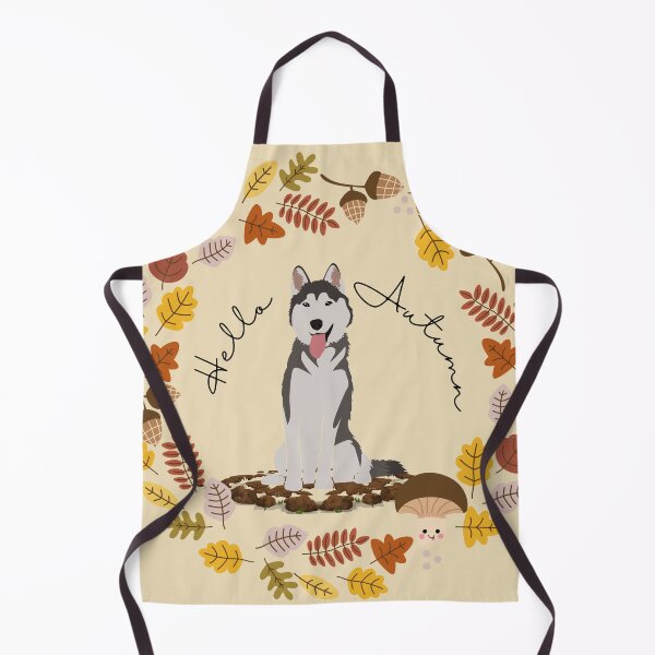 Item preview, Husky in Autumnal Leaf Circle with Hello Autumn Sign designed and sold by SeasonalDogs.