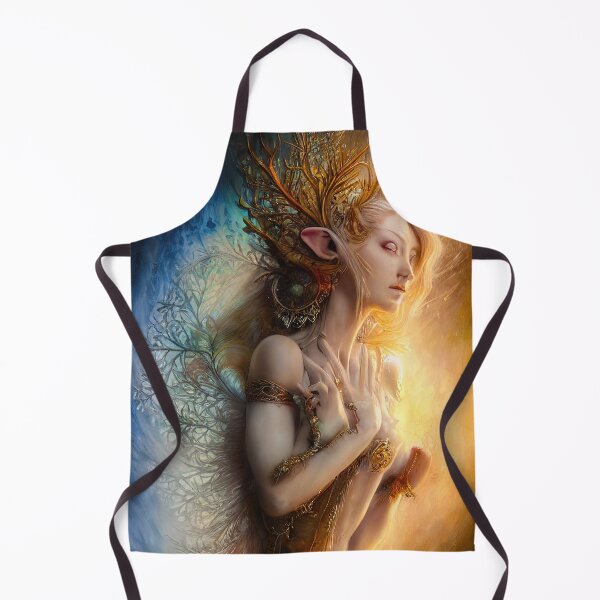 Item preview, Elven Godess of the Fractal Forest - AI Artwork - Digital Fantasy Painting designed and sold by BRaiNDEDprints.