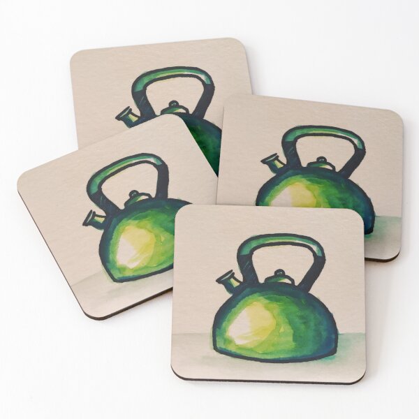 Item preview, Little Tea Green Kettle designed and sold by Rebecca Seeman.