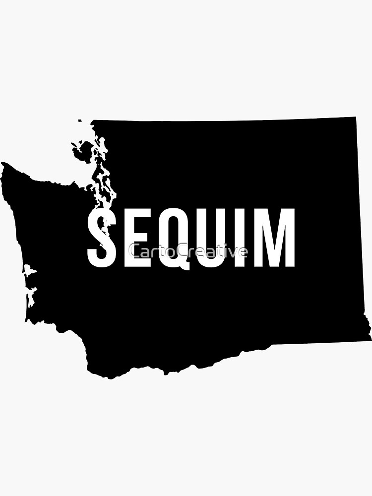 "Sequim, Washington Silhouette" Sticker for Sale by CartoCreative