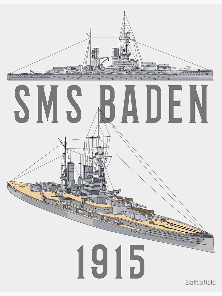 Sms Baden German Ww Battleship Diagram Gift Poster For Sale By Battlefield Redbubble