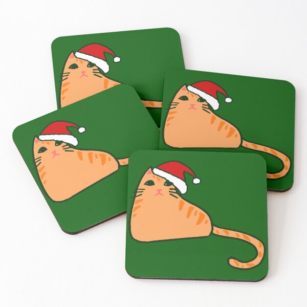 Item preview,  christmas santa claus hat orange tabby cat designed and sold by Gossip Rag.