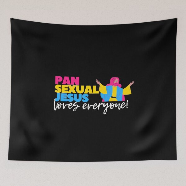Item preview, Pan Sexual Jesus Loves Everyone. Pansexual Pride designed and sold by Subtle Pride Shop.
