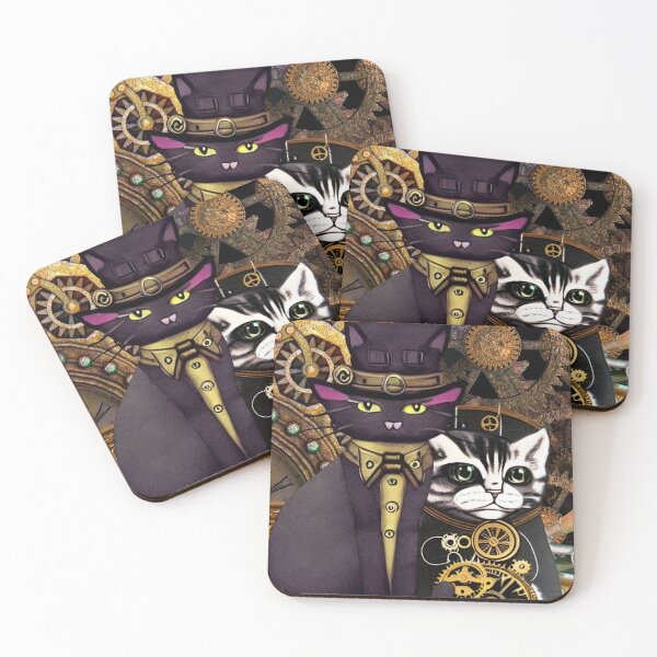 Item preview, Steampunk-style cats designed and sold by Urbansteam21.