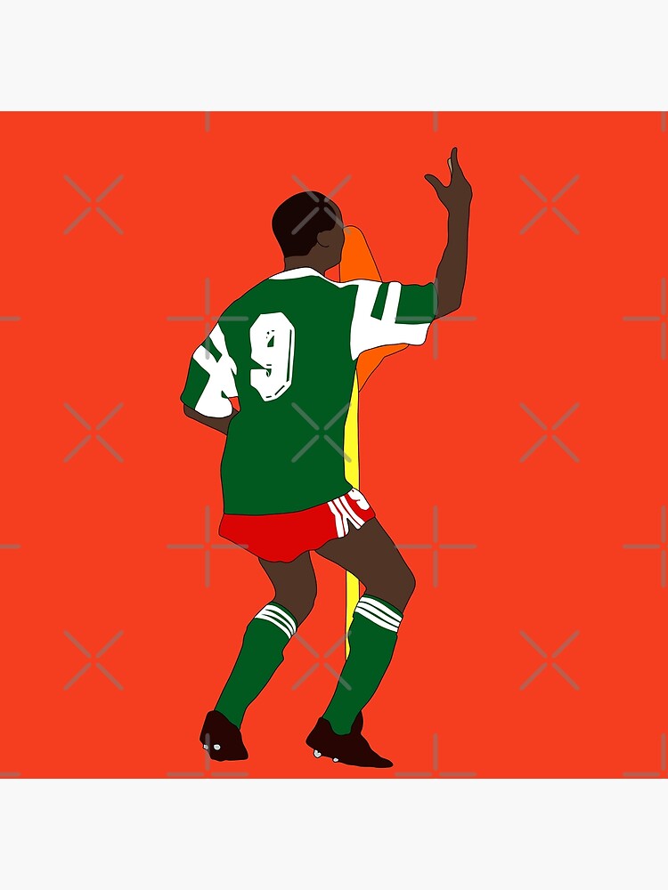 Roger Milla Italia 90 Goal Celebration Dance Minimalist ' Poster for Sale  by hanchaz