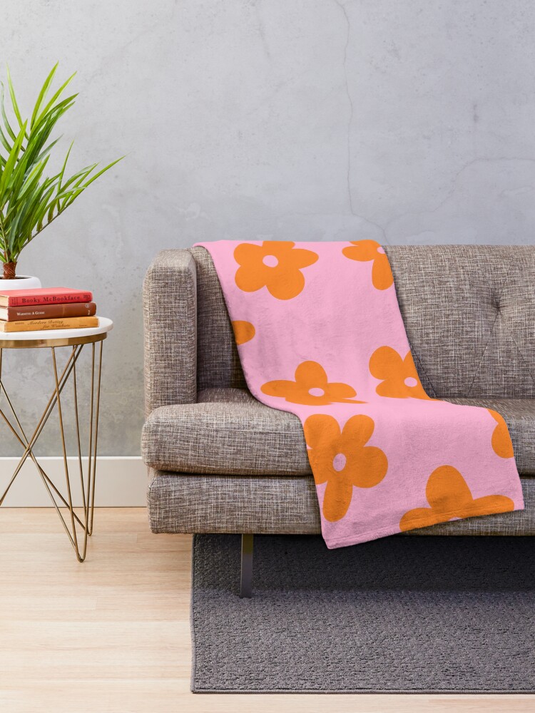 Pink and orange throw blanket sale